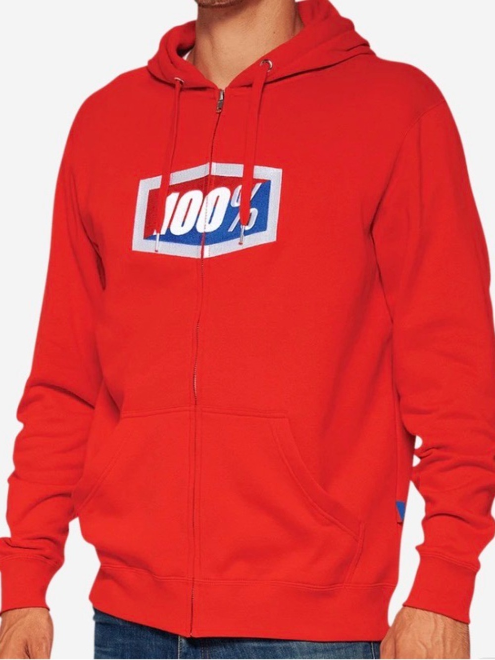 100% Official Fleece Zip-Up Hoodie - Red